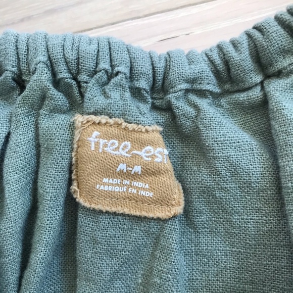 Free People Free-est Amanda Cotton-Linen Mini Dress Ruched Sleeveless Sz medium - Picture 5 of 7